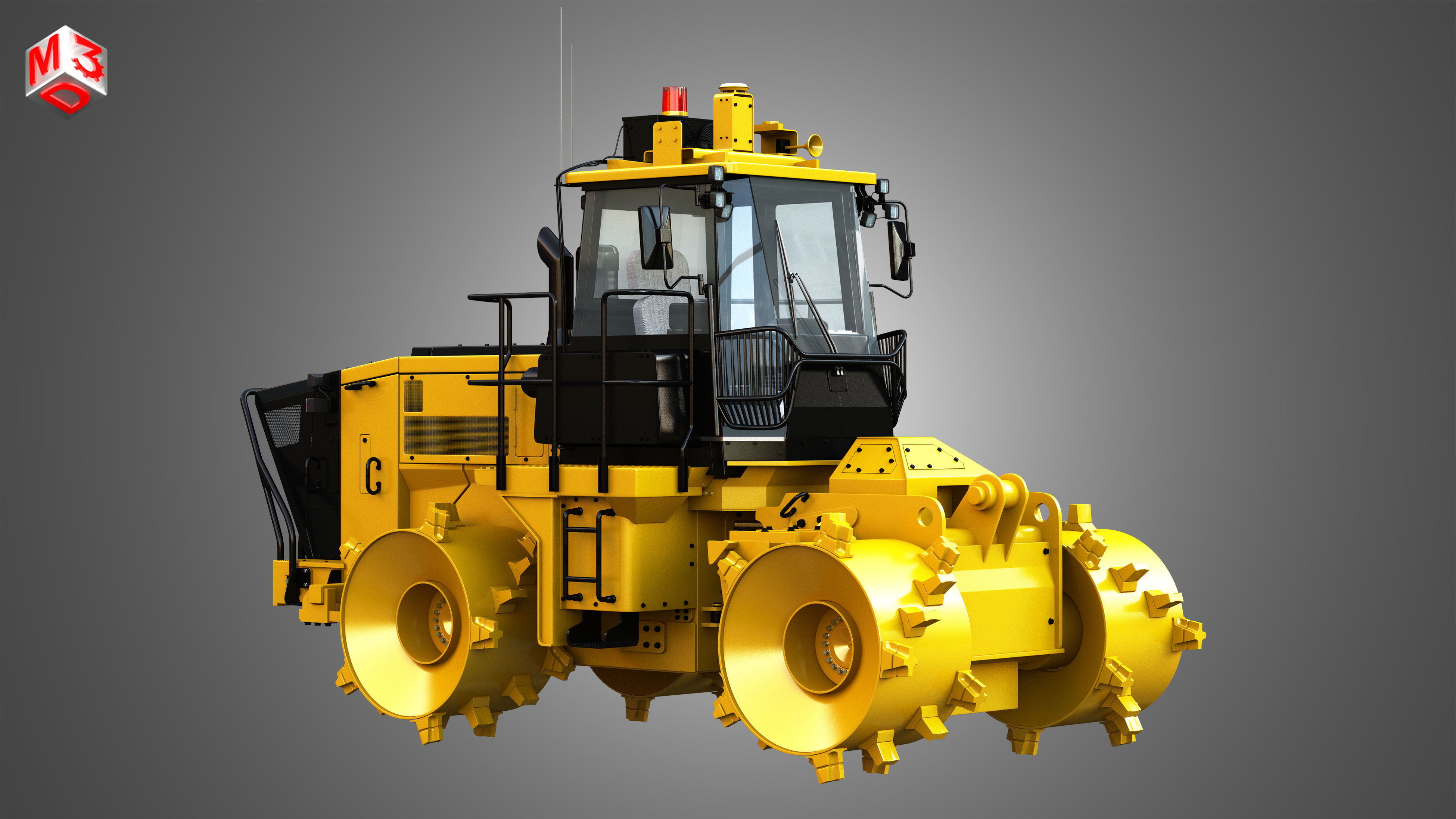 816K Landfill Compactor Without the front parts 3D model_3