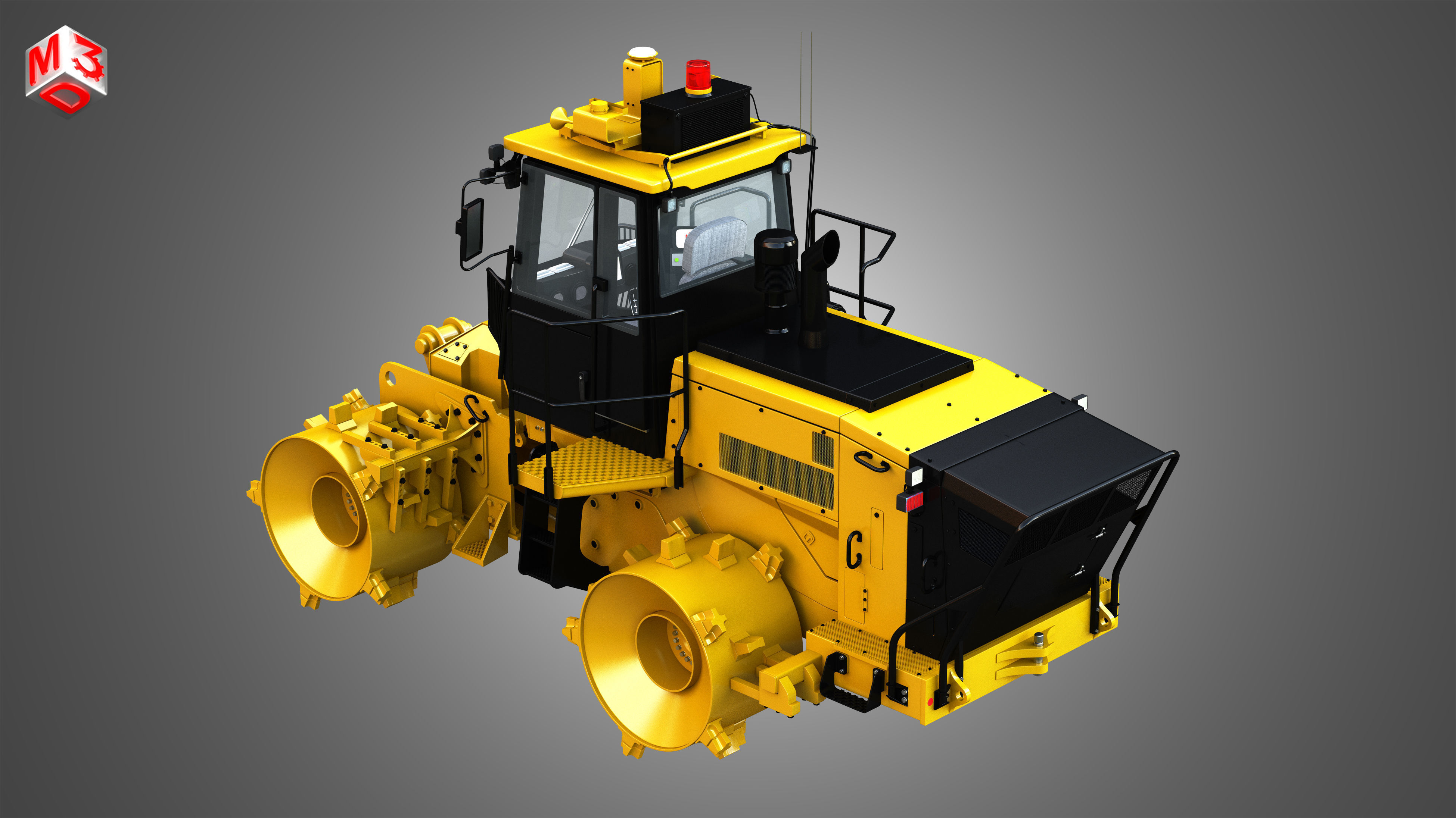 816K Landfill Compactor Without the front parts 3D model_6
