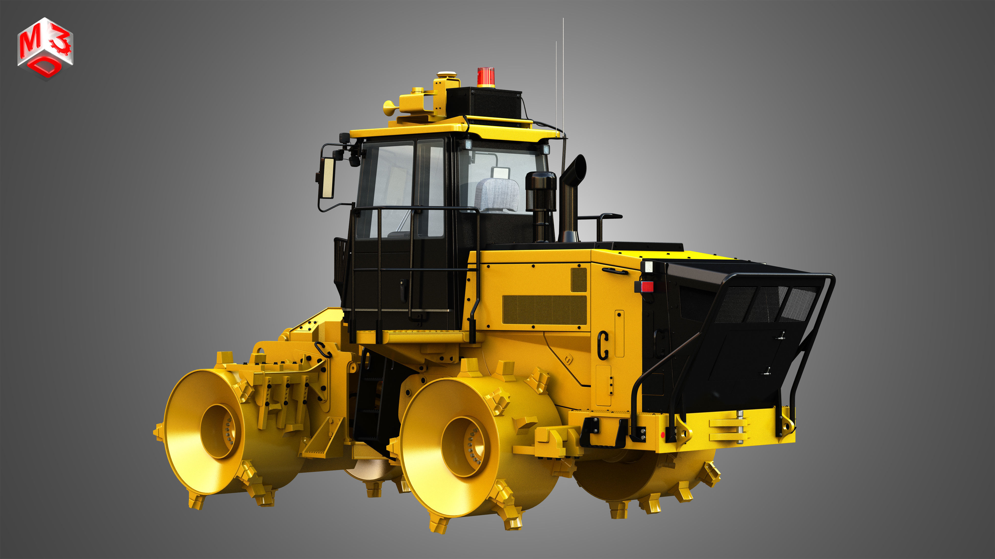 816K Landfill Compactor Without the front parts 3D model_1