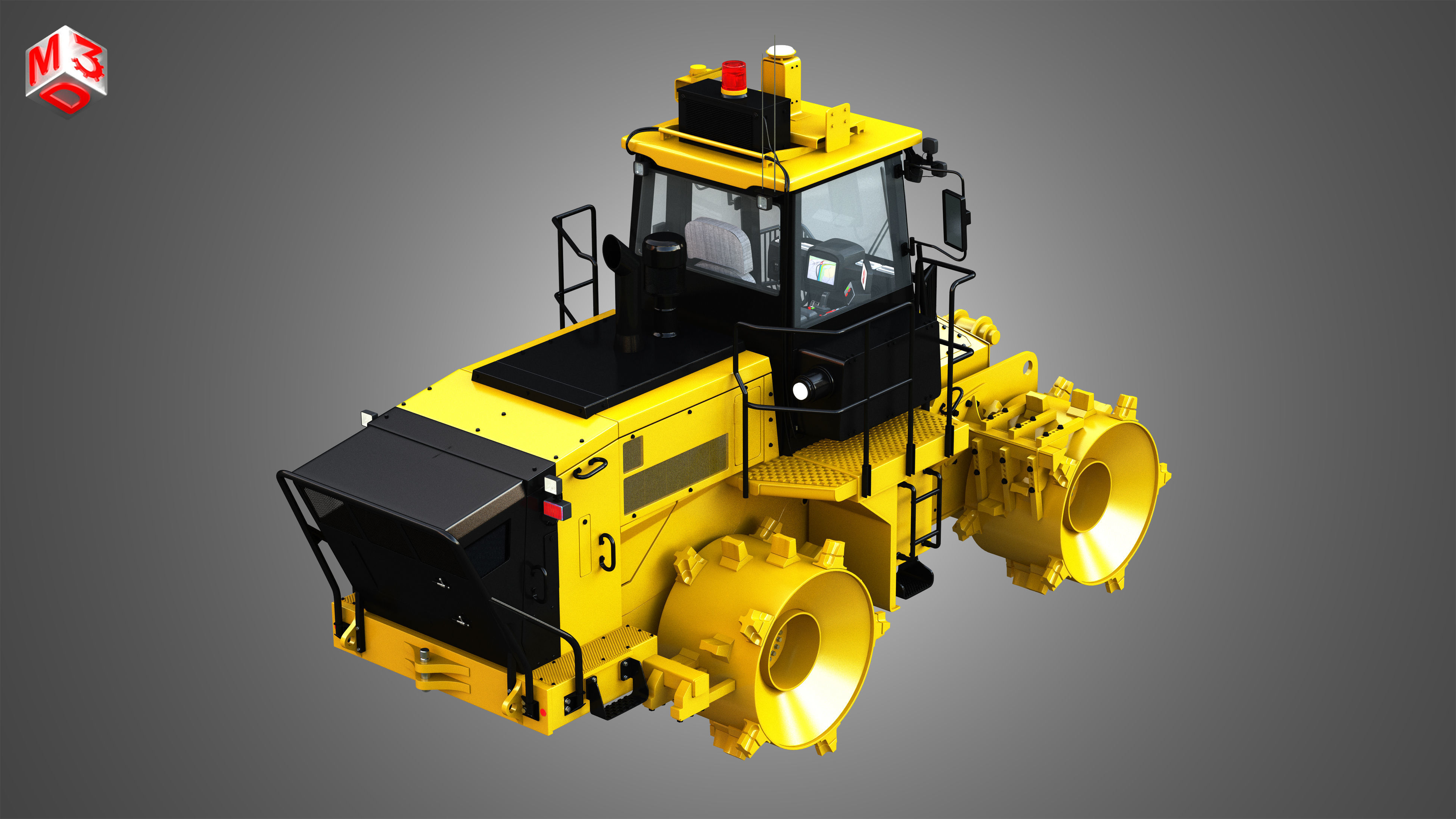 816K Landfill Compactor Without the front parts 3D model_7