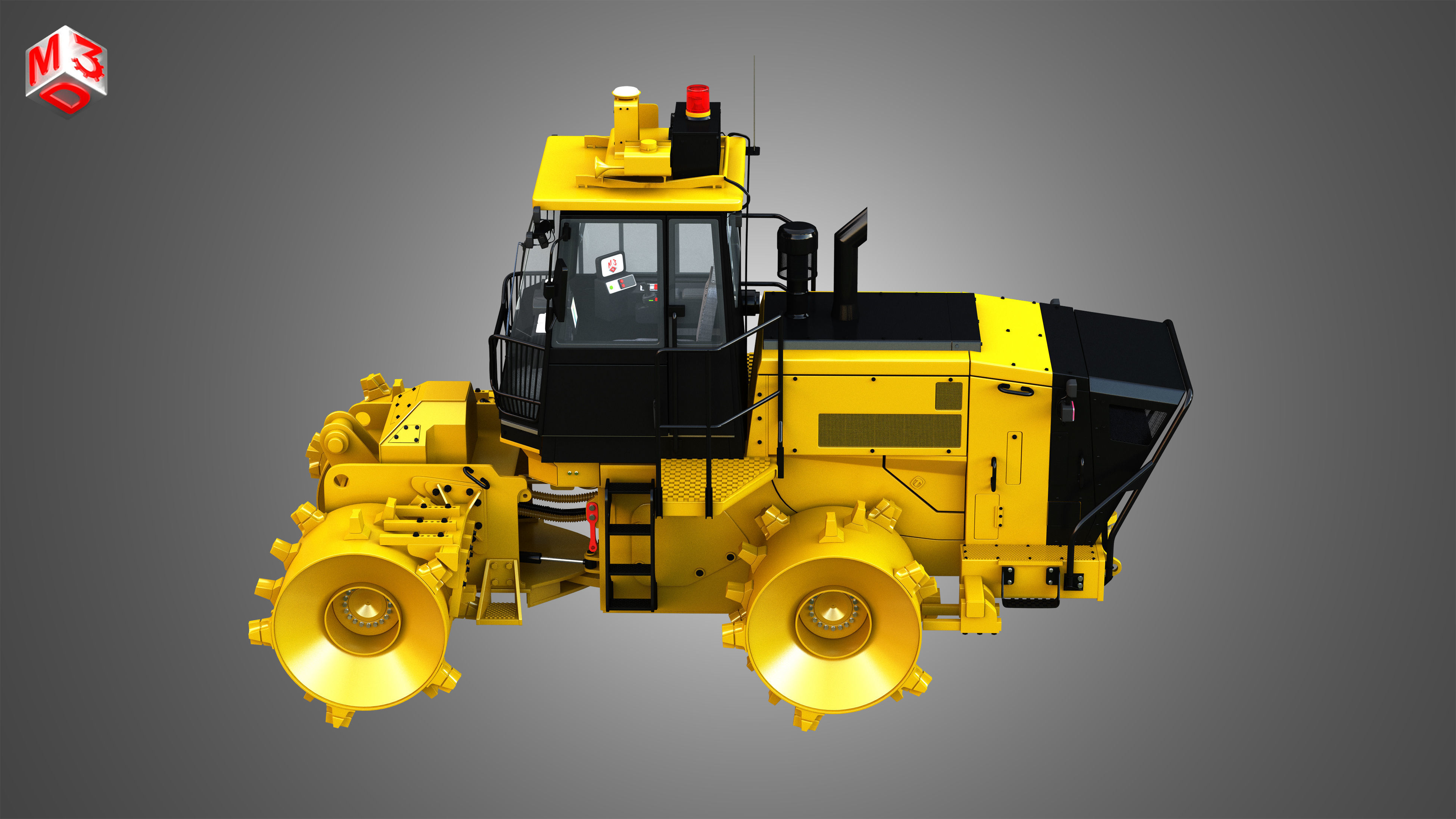 816K Landfill Compactor Without the front parts 3D model_9