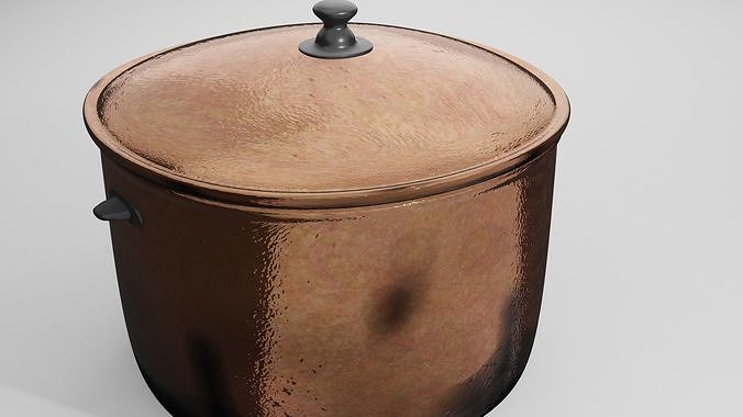 realistic copper pot Free 3D model