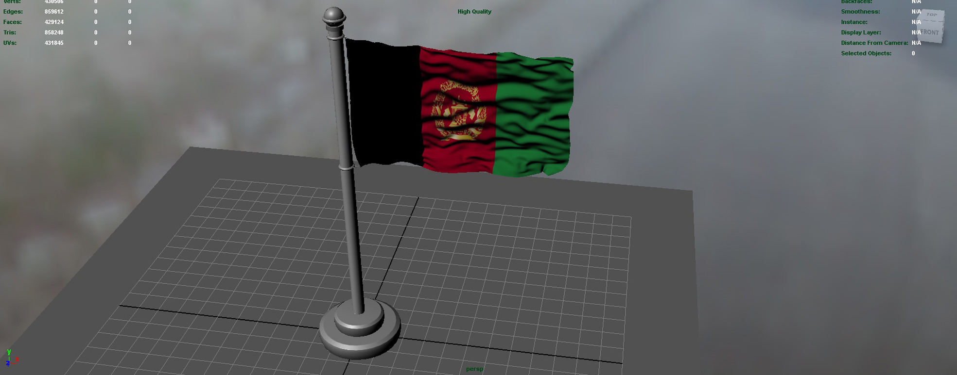 Afghanistan Flag 3D model_3