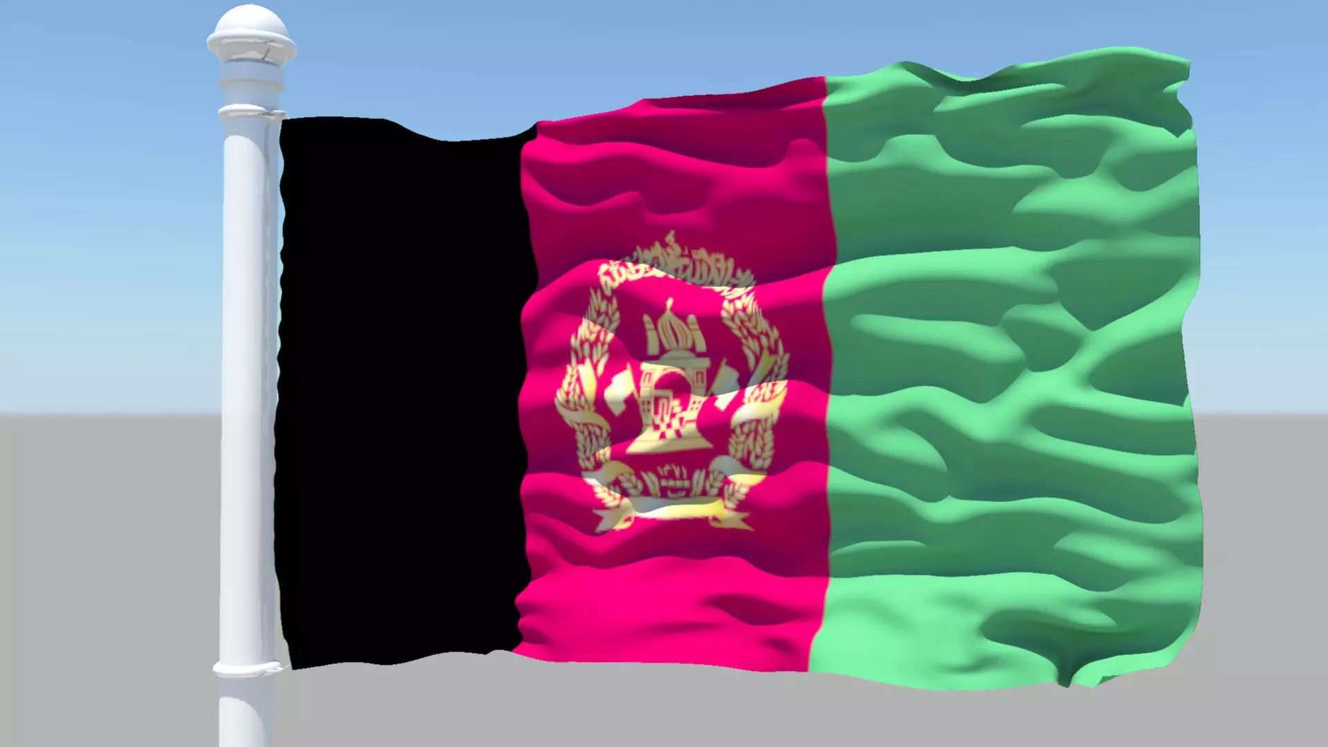 Afghanistan Flag 3D model_0