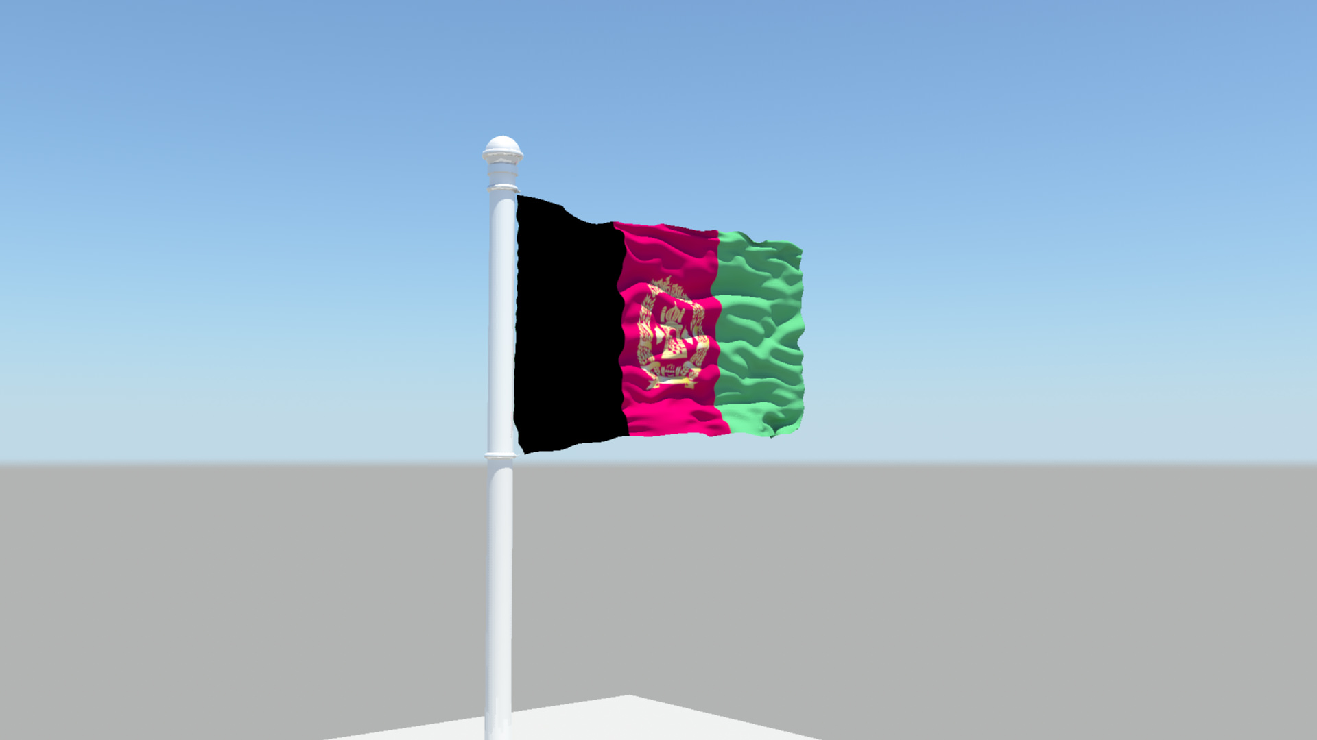 Afghanistan Flag 3D model_2
