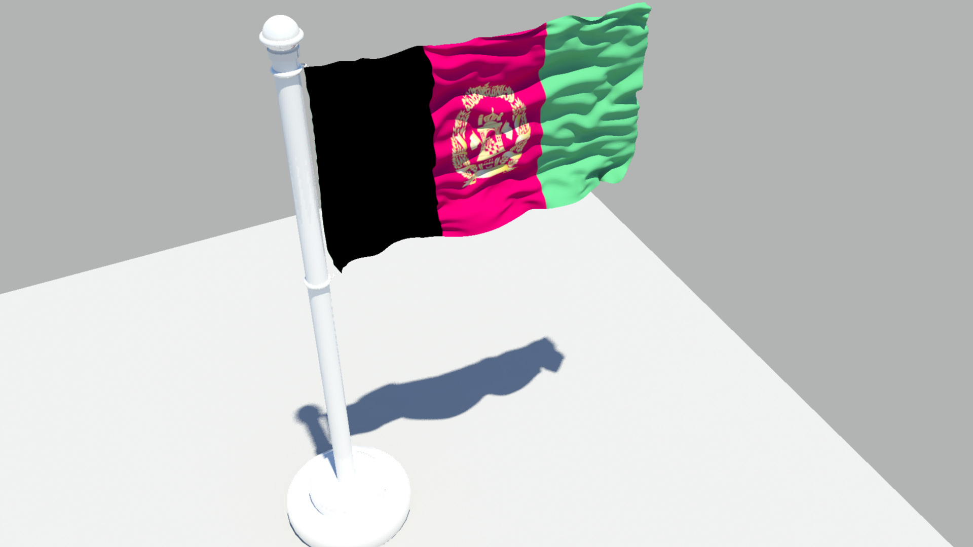 Afghanistan Flag 3D model_1