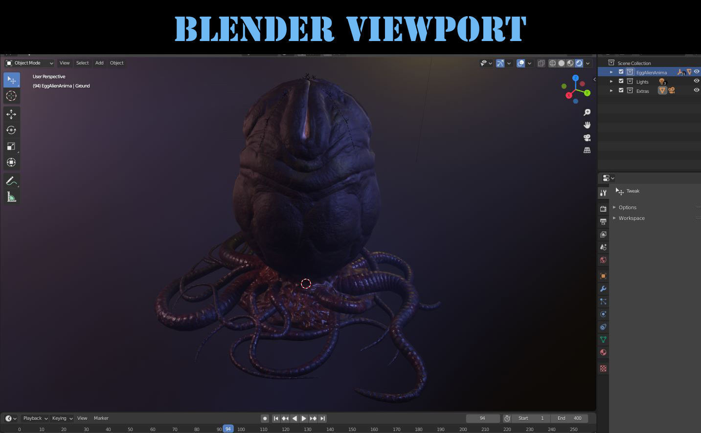 Alien egg Low-poly 3D model_19