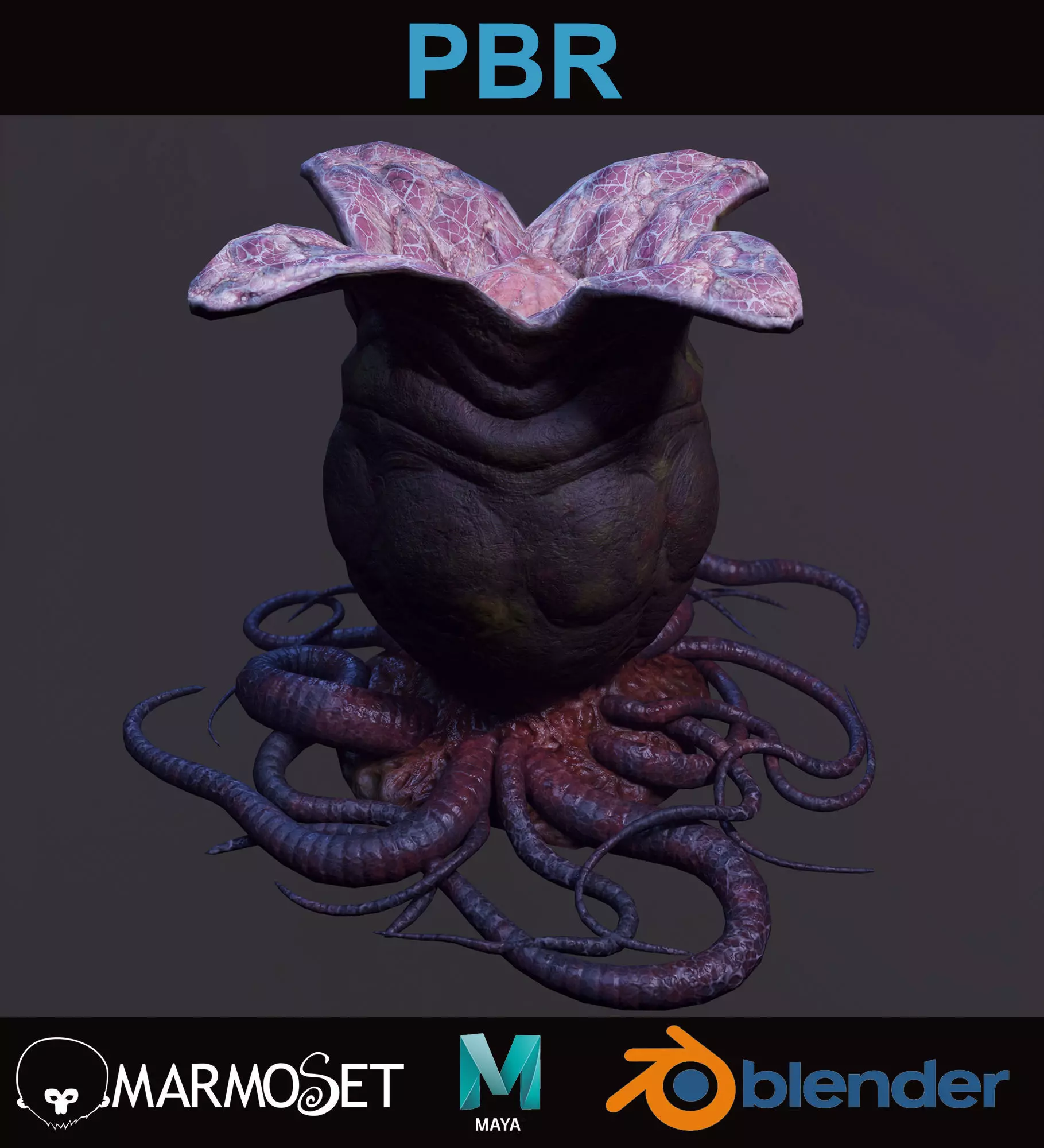 Alien egg Low-poly 3D model_0