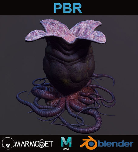 Alien egg Low-poly 3D model