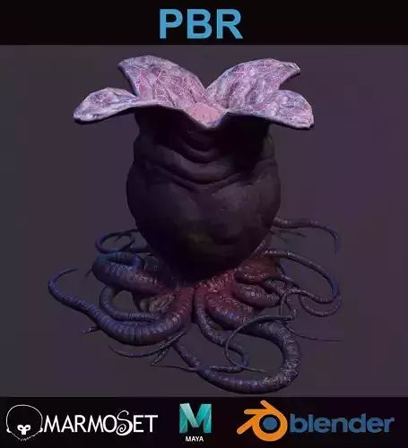 Alien egg Low-poly 3D model