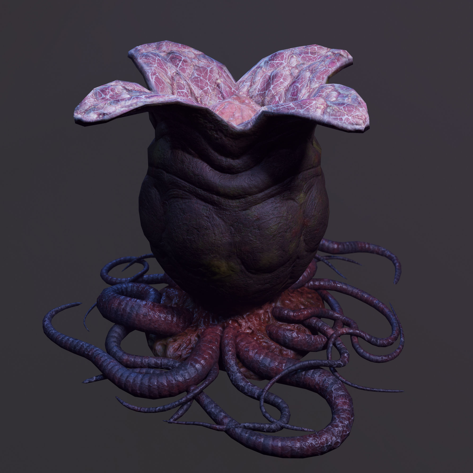 Alien egg Low-poly 3D model_2