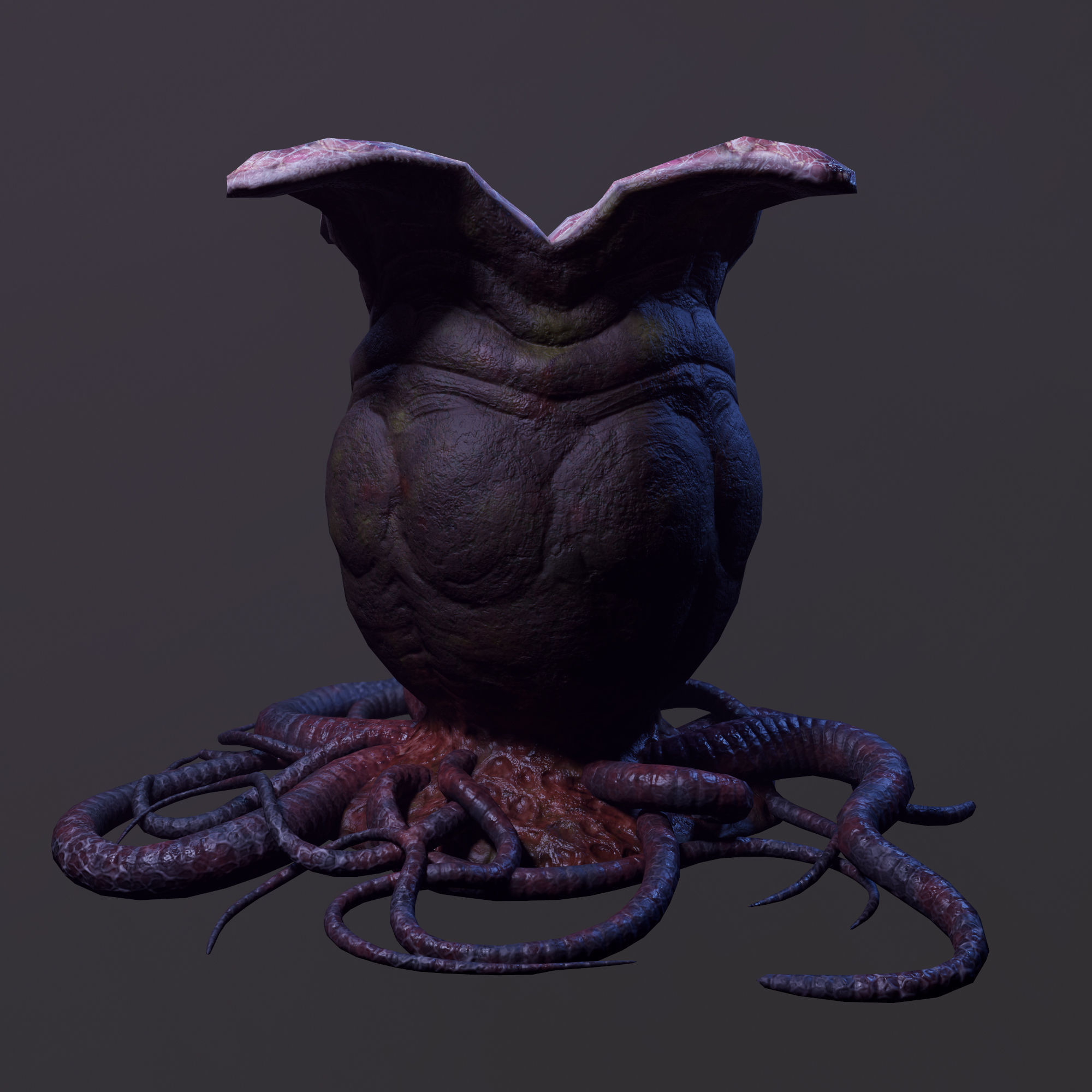 Alien egg Low-poly 3D model_3