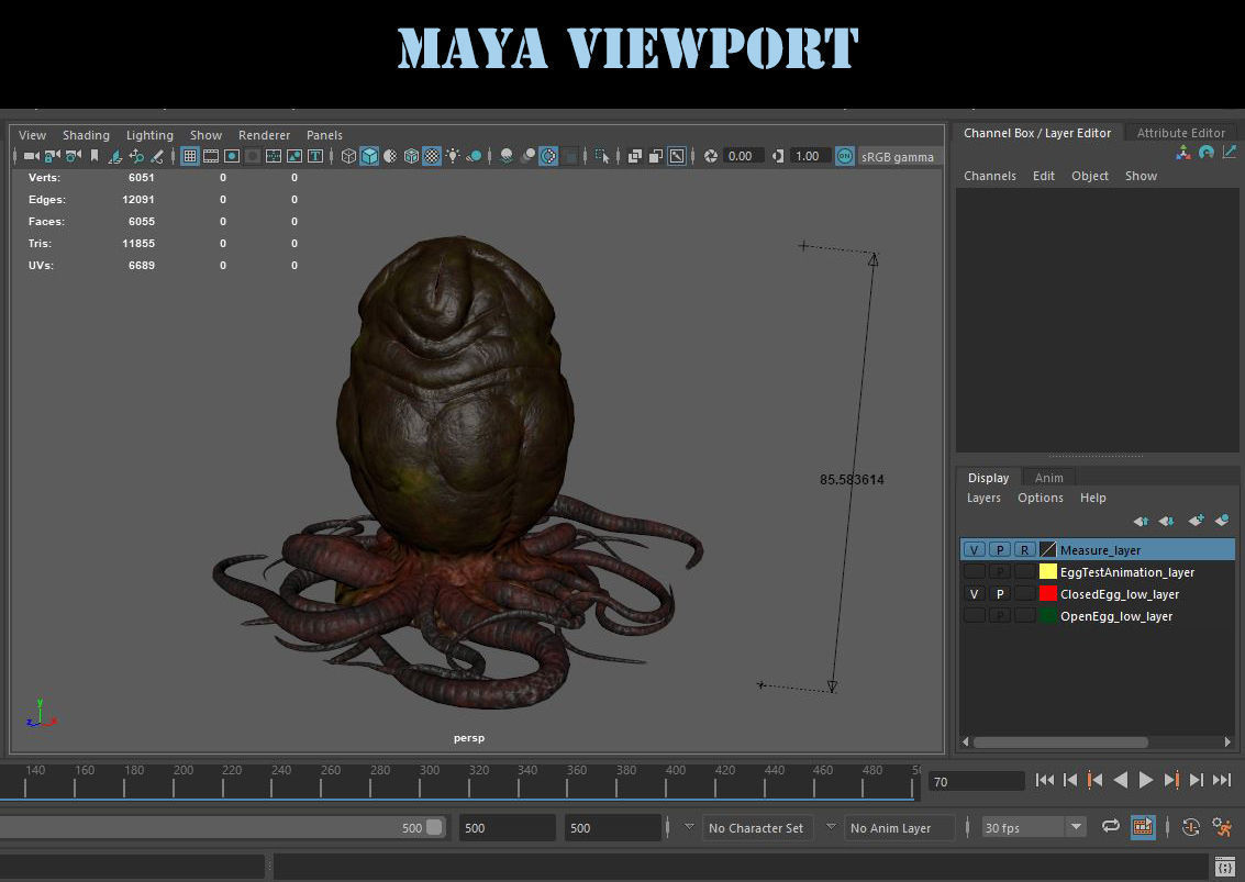 Alien egg Low-poly 3D model_15