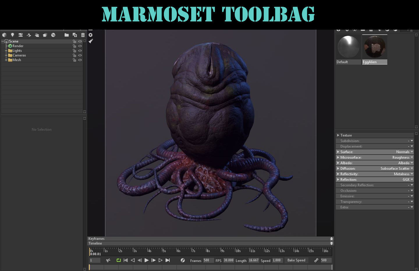 Alien egg Low-poly 3D model_21
