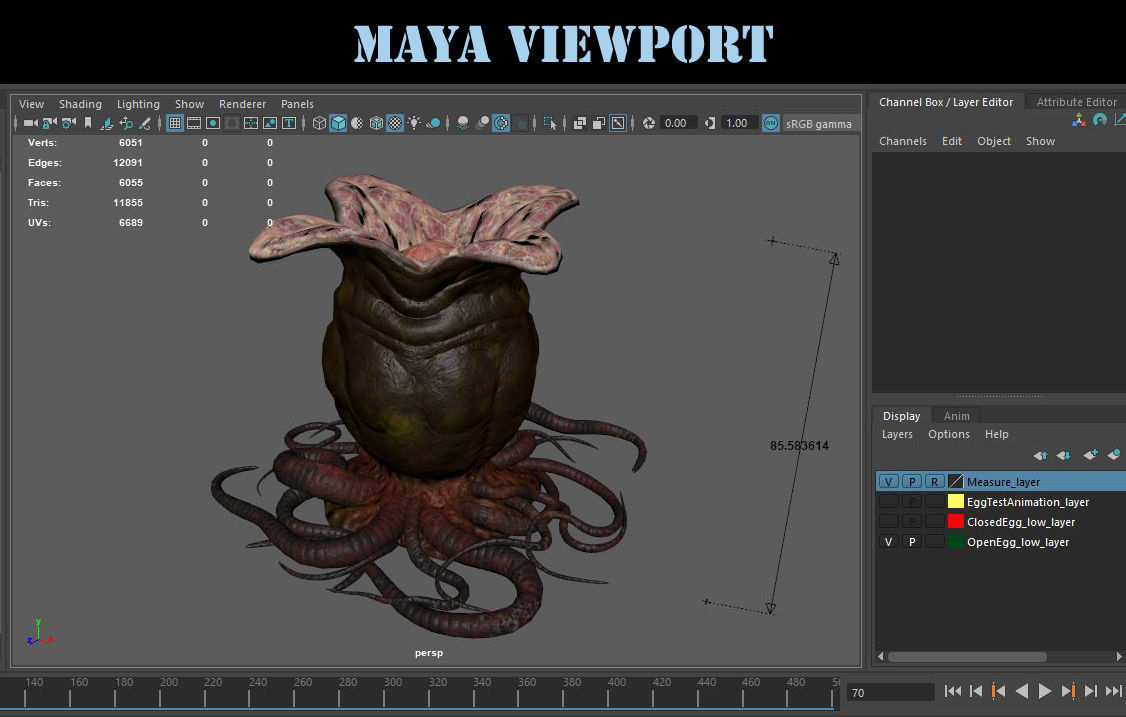 Alien egg Low-poly 3D model_16