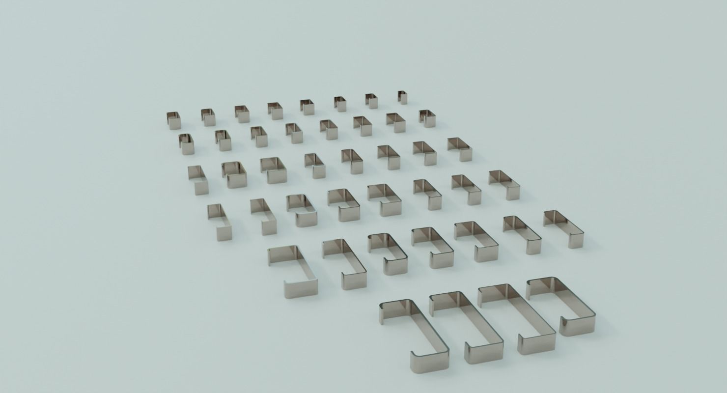 Low poly 43 standard C Profiles with thickness more than 2mm 3D model_7