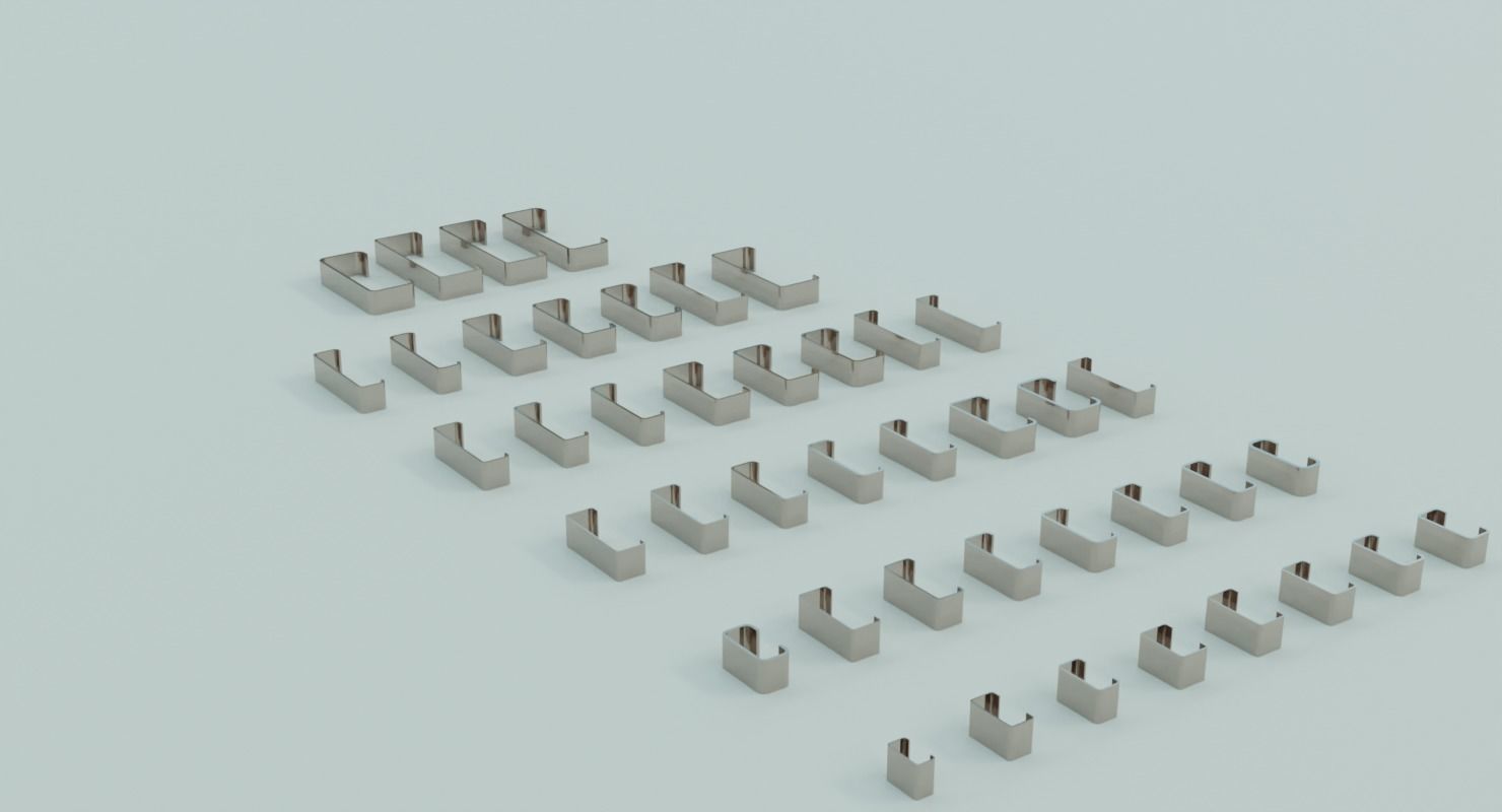 Low poly 43 standard C Profiles with thickness more than 2mm 3D model_10