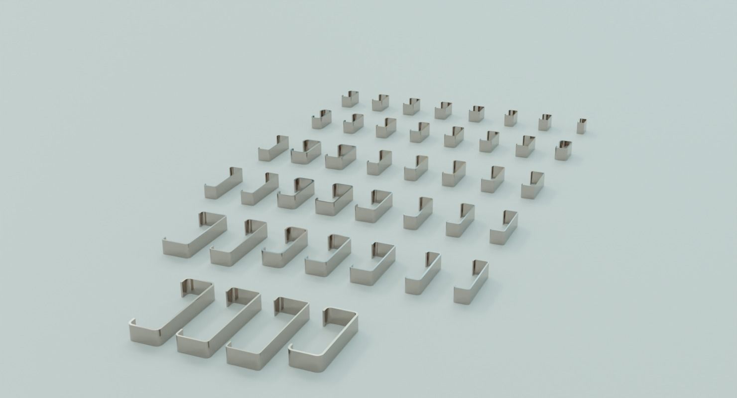 Low poly 43 standard C Profiles with thickness more than 2mm 3D model_8