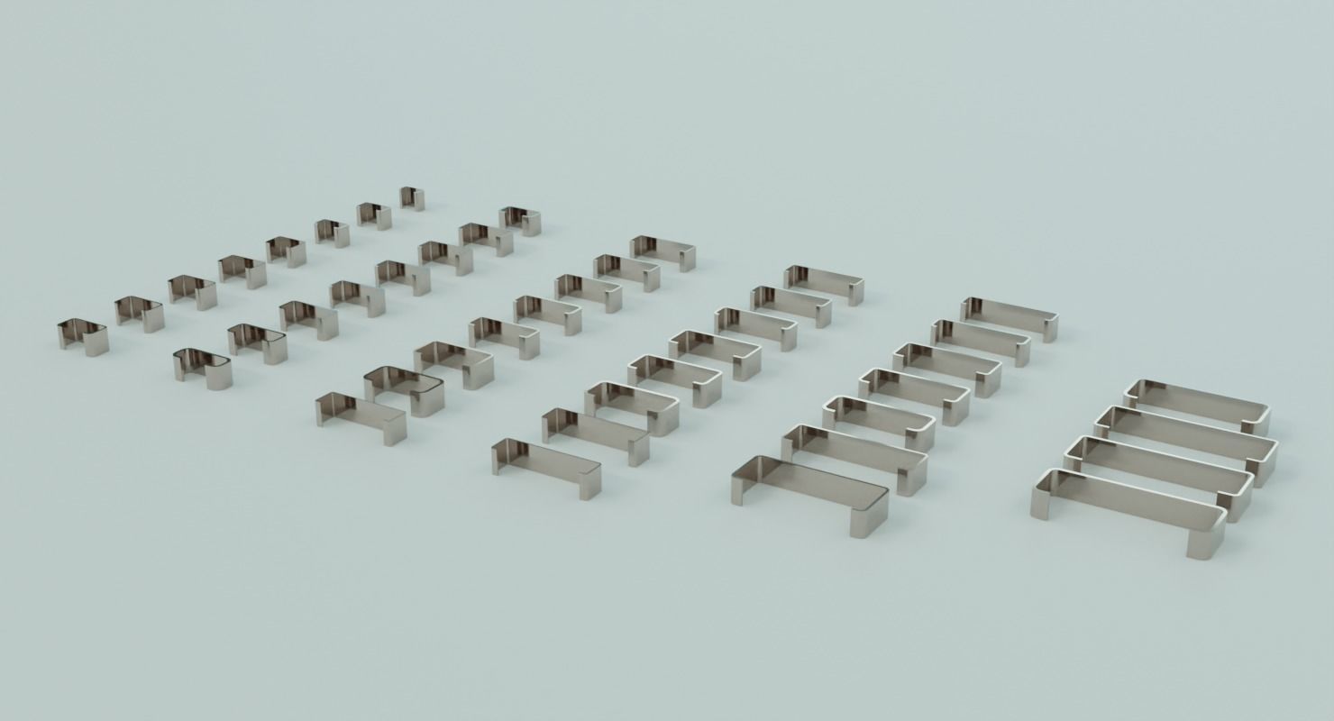 Low poly 43 standard C Profiles with thickness more than 2mm 3D model_4