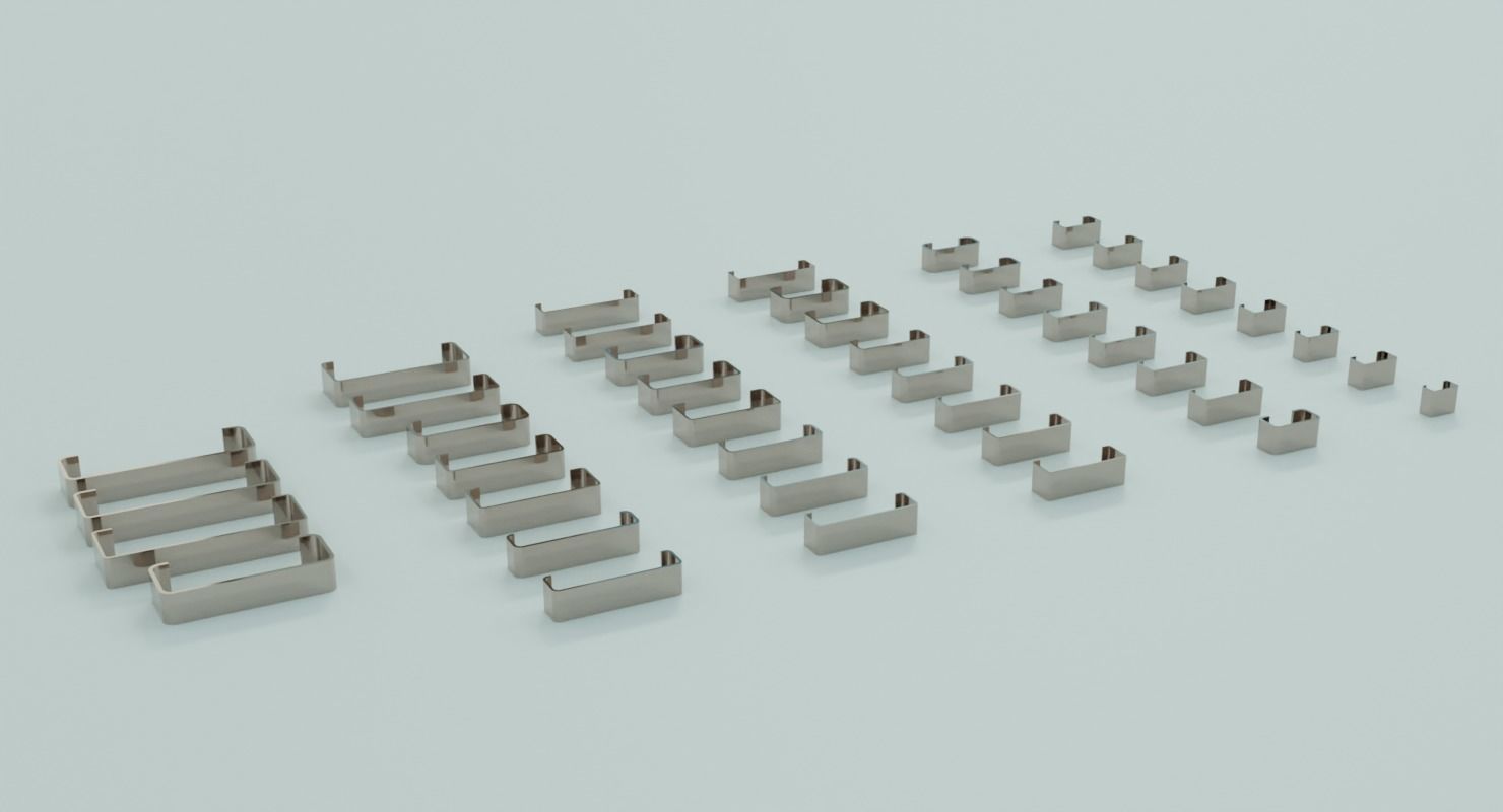 Low poly 43 standard C Profiles with thickness more than 2mm 3D model_11