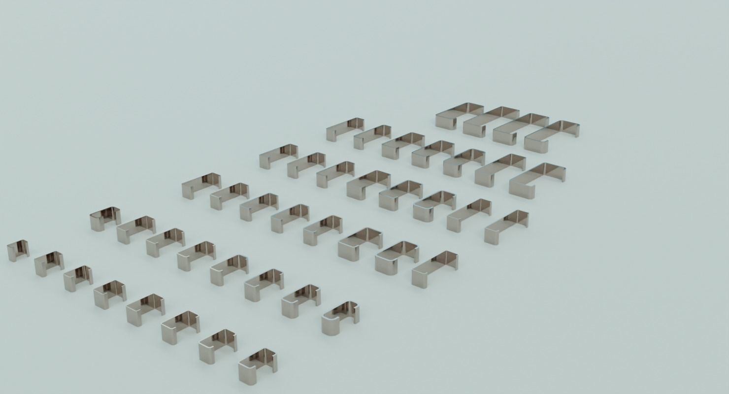 Low poly 43 standard C Profiles with thickness more than 2mm 3D model_5
