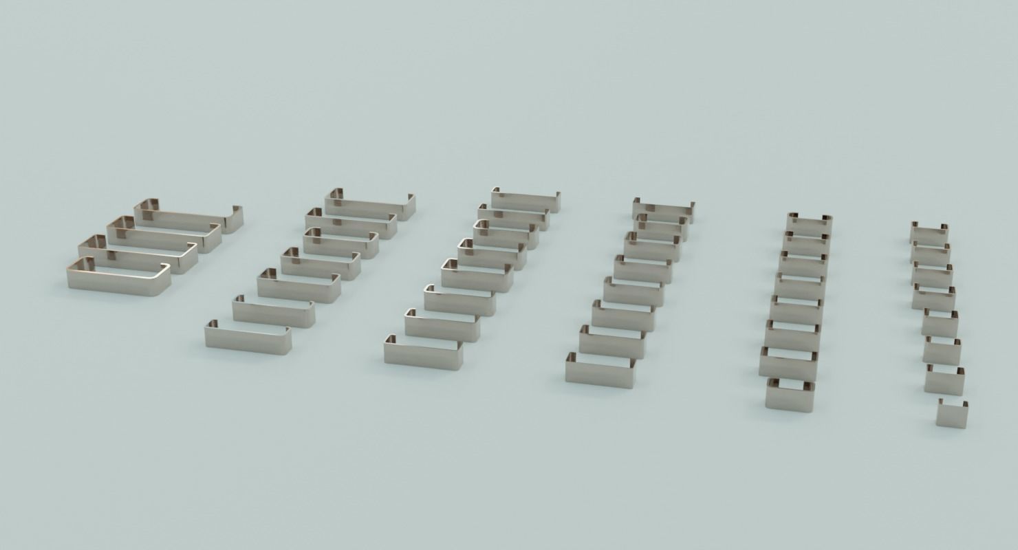 Low poly 43 standard C Profiles with thickness more than 2mm 3D model_9