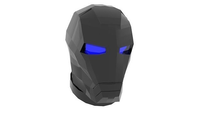iron man helmet black 3D model