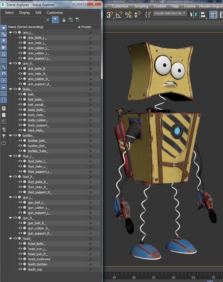 Character Flamethrower  PBR 3D model_19