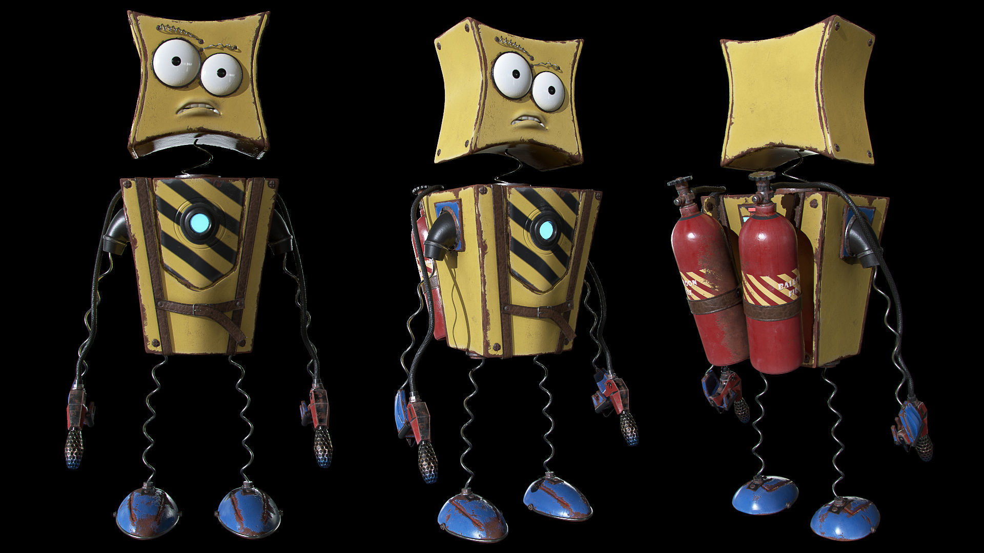 Character Flamethrower  PBR 3D model_2