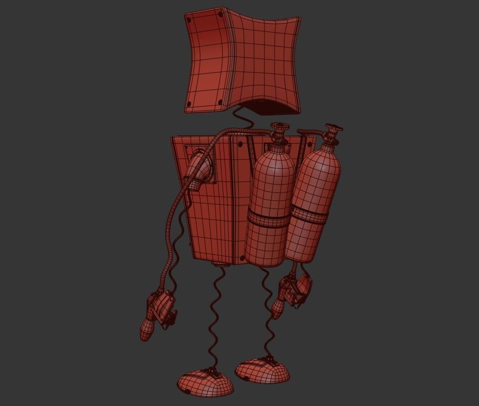 Character Flamethrower  PBR 3D model_12