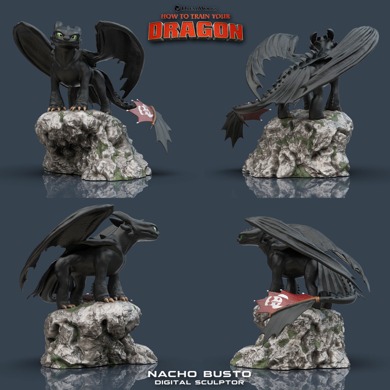 Toothless - How to train your dragon for 3d print model 3D print model_1