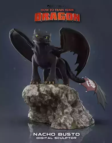 Toothless - How to train your dragon for 3d print model 3D print model