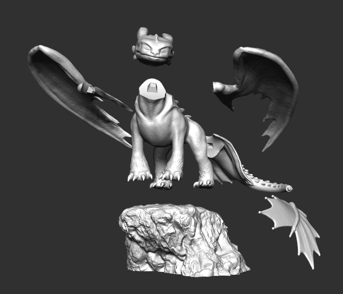Toothless - How to train your dragon for 3d print model 3D print model_6