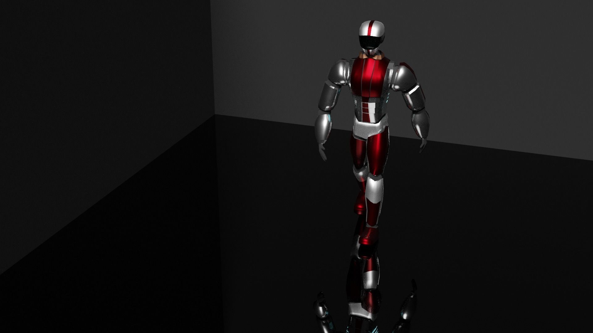 Cyborg 3D character Low-poly 3D model_4