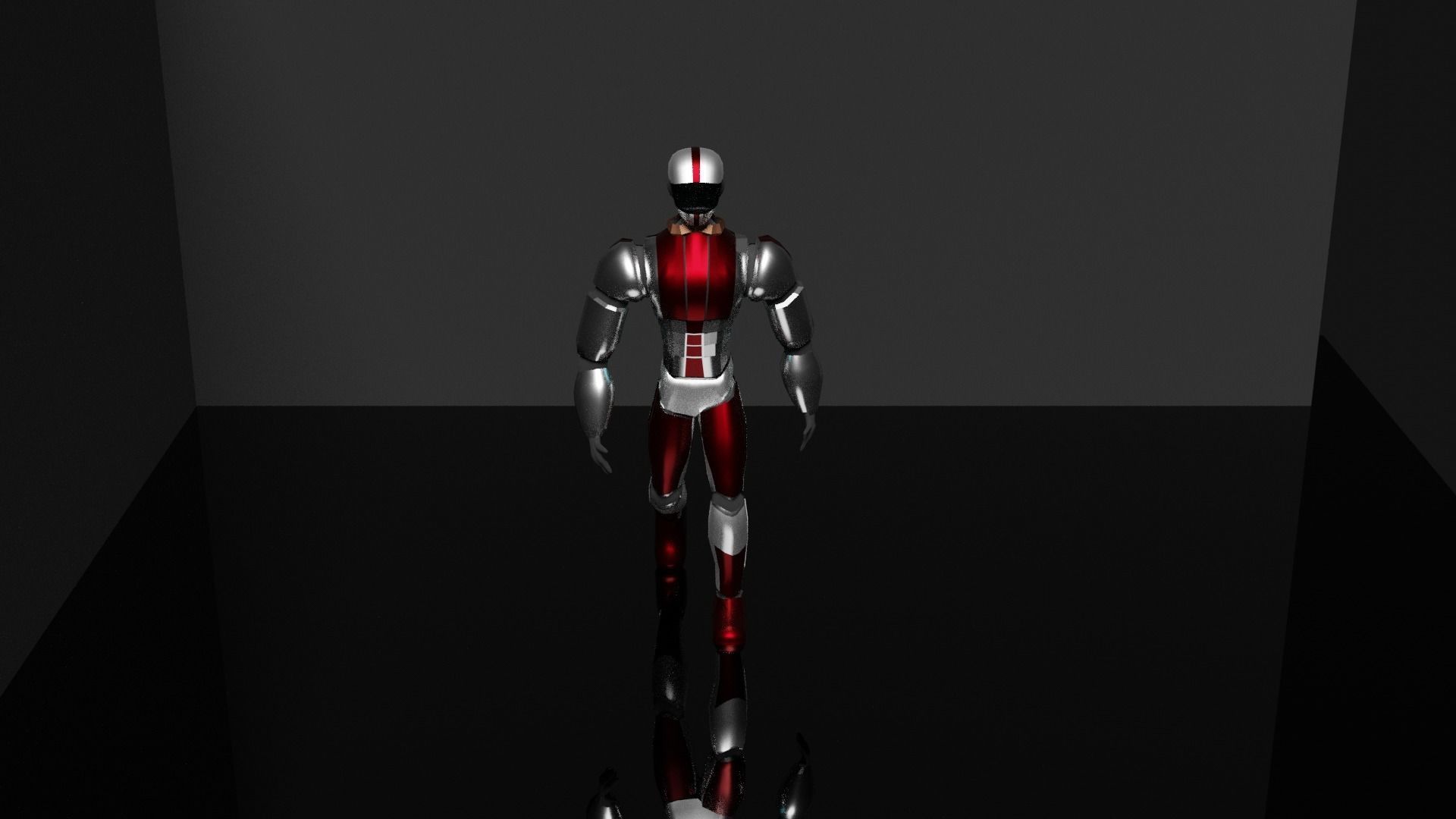 Cyborg 3D character Low-poly 3D model_3