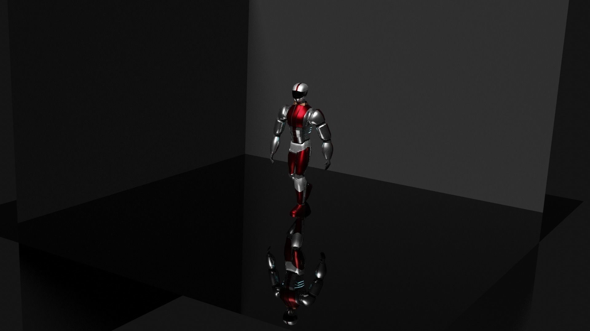 Cyborg 3D character Low-poly 3D model_2
