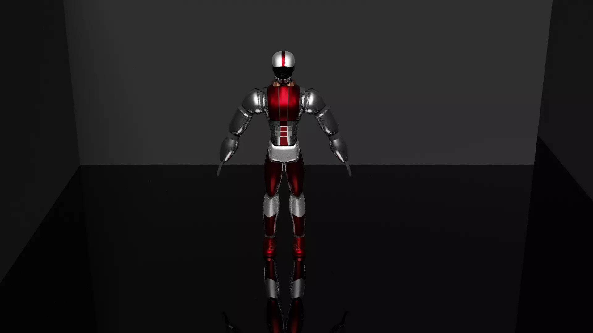 Cyborg 3D character Low-poly 3D model_0