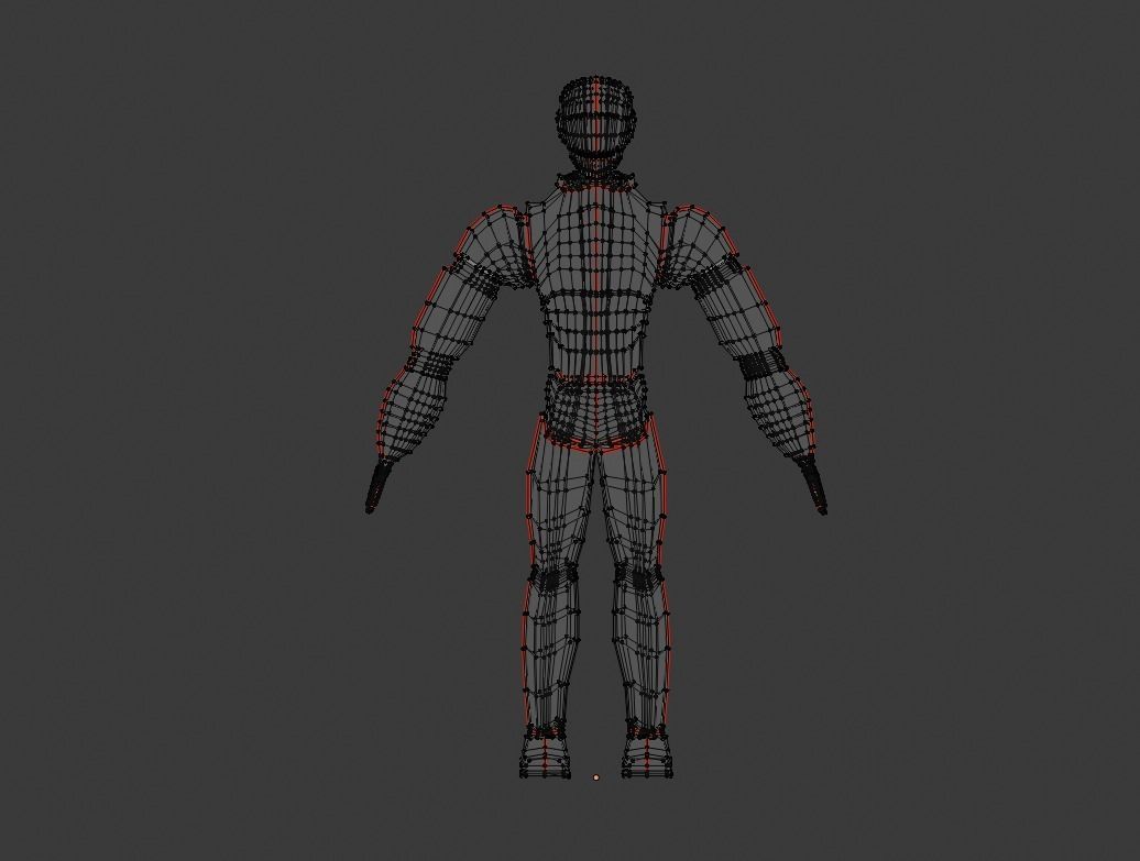 Cyborg 3D character Low-poly 3D model_1