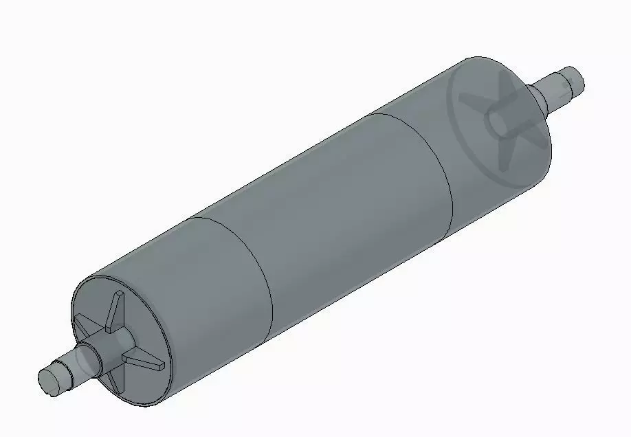 Pulley metal cylinder 3D model_0