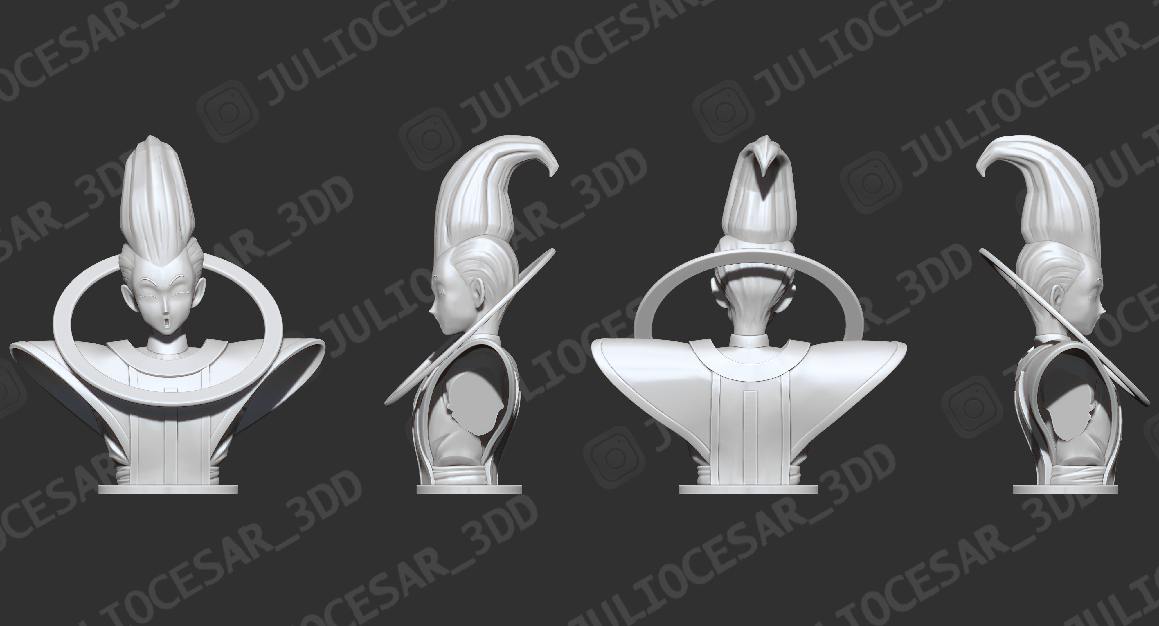 Dragon ball - Whis bust 3D print model_4