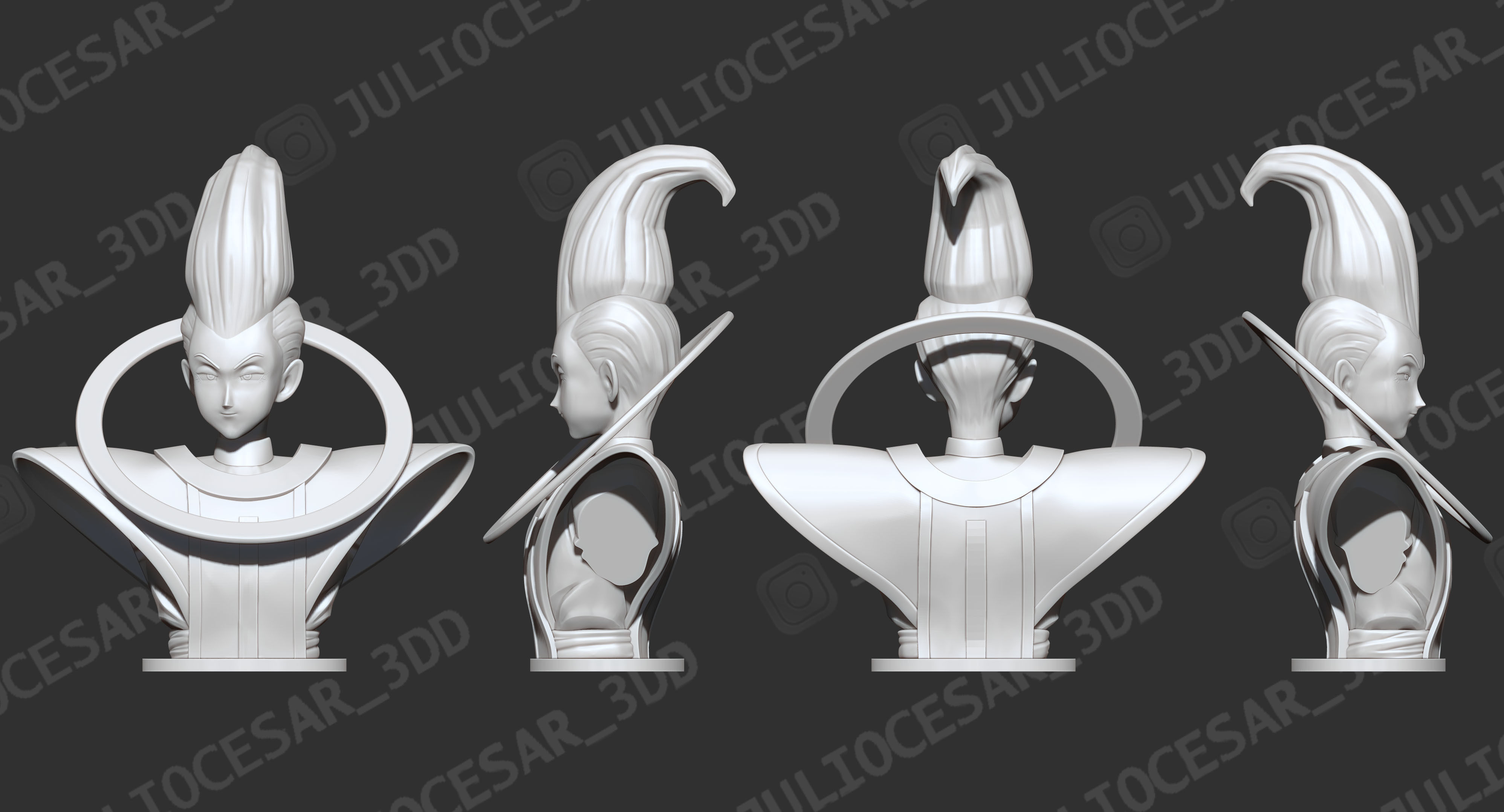 Dragon ball - Whis bust 3D print model_3