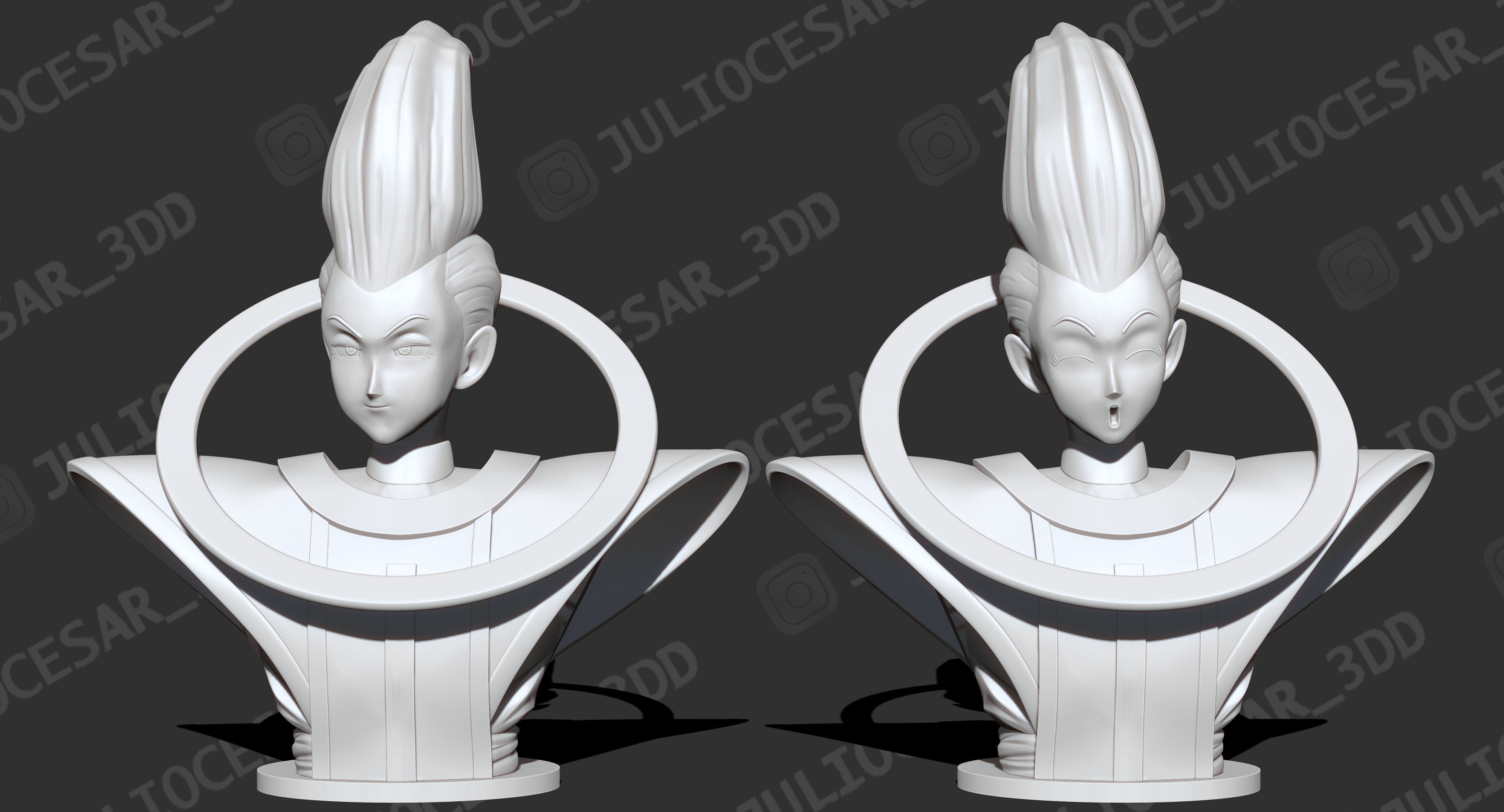Dragon ball - Whis bust 3D print model_2