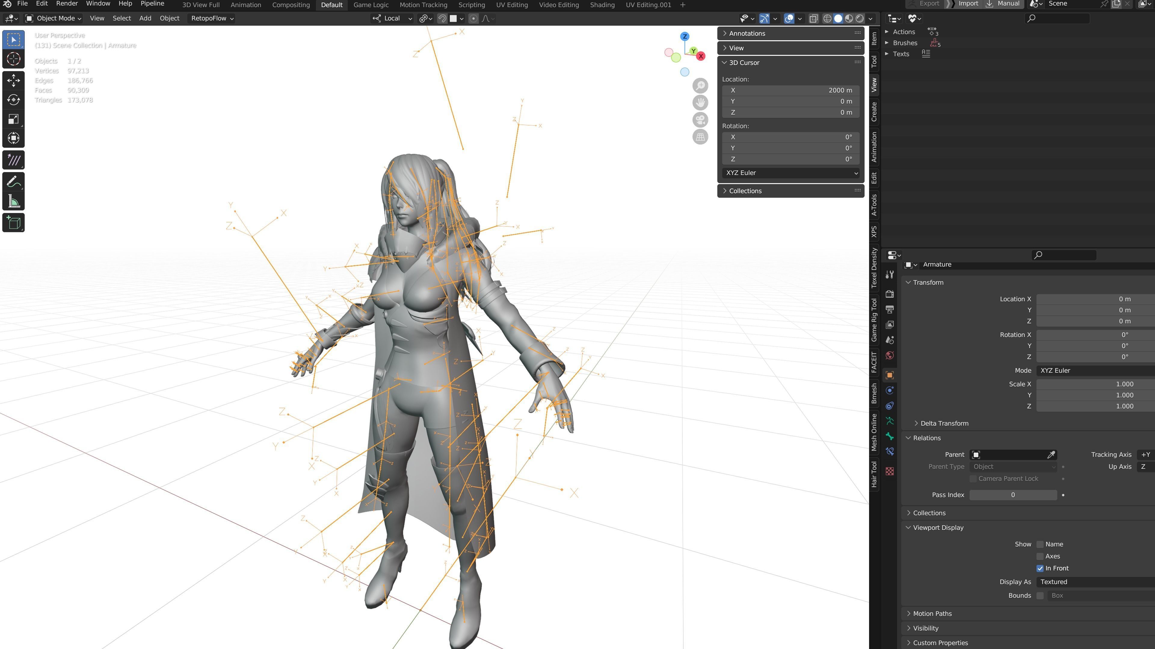 Evelynn V2 - Scifi Cyberpunk Character Low-poly 3D model_6
