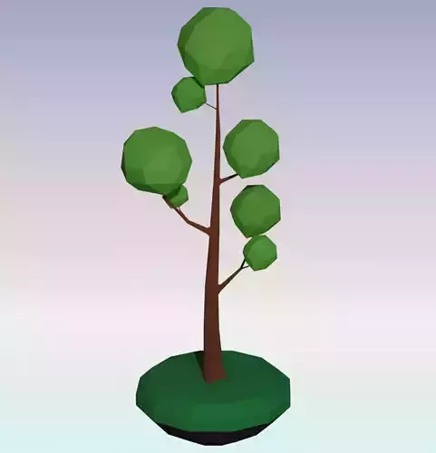 Simple 3D low poly tree