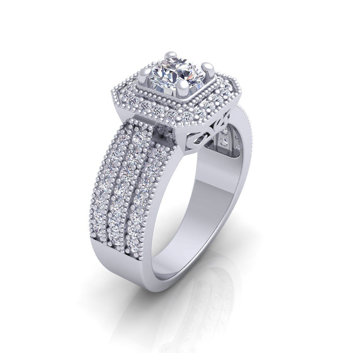 Fancy Halo Ring  3D print model_12