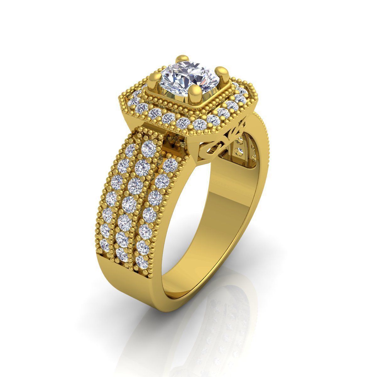 Fancy Halo Ring  3D print model_10