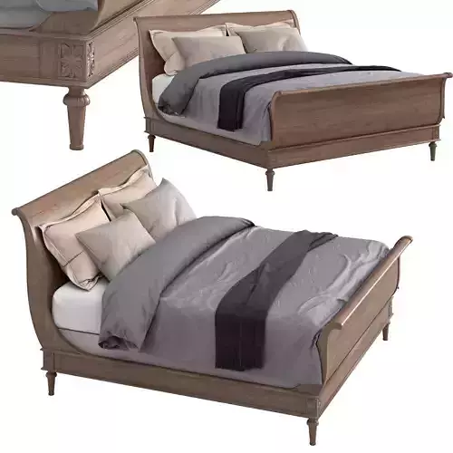 EMPIRE ROSETTE SLEIGH BED WITH FOOTBOARD