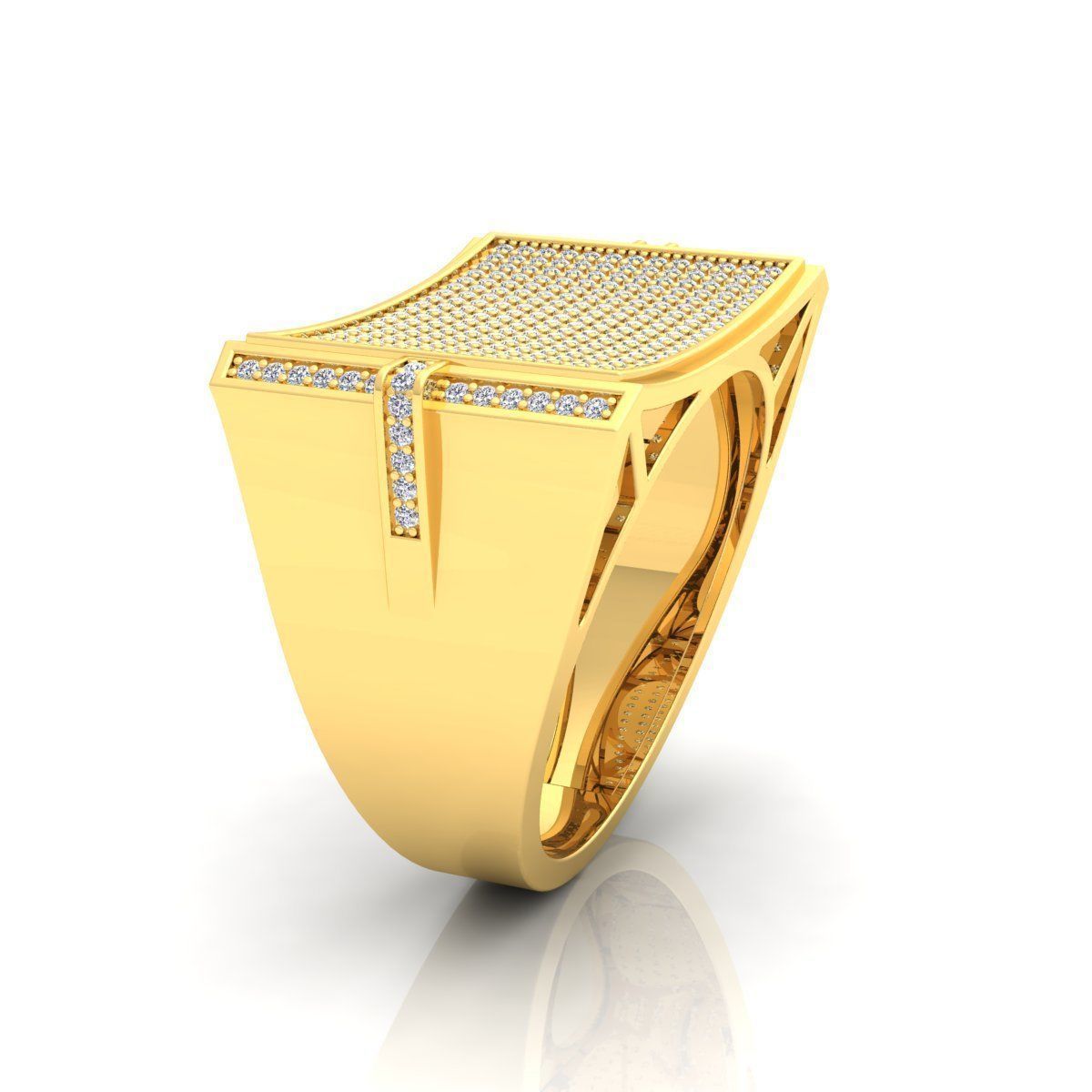 Fancy Mens Ring 01 3D print model_2