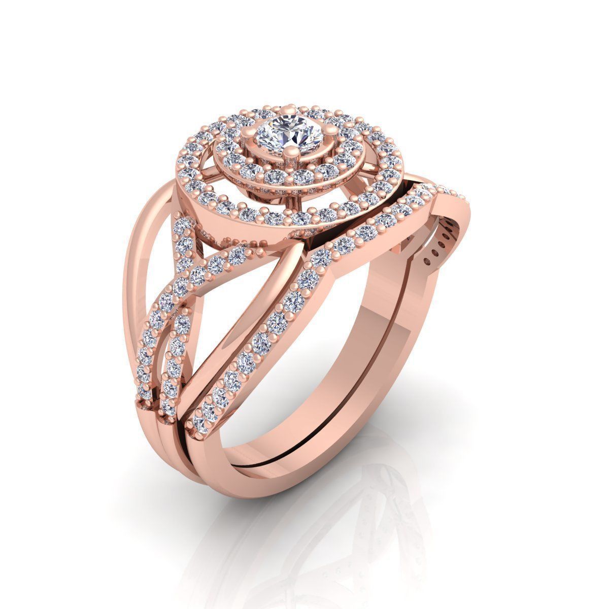 Fancy Woman Set Ring  3D print model_8