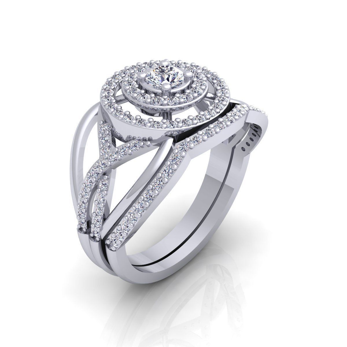 Fancy Woman Set Ring  3D print model_9